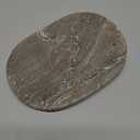 Creative Co-Op Travertine Soap Dish, Grey Bath Decor, 6" L x 4" W x 1" H