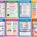 Daydream Education Dance Posters - Set of 8 - Dance Classroom Posters - Dnce Studio Decoration - EXTRA LARGE 33" x 23.5" - Gloss Paper - School Wall Charts
