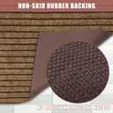Runner Rug 2 ft x 6 ft Indoor/Outdoor Low Profile, Hallway, Kitchen, Patio, Deck Area, RV, Entryway, Garage, with Non-Slip Rubber Backing, Brown with Brown Stripe, Custom