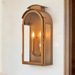 2026 New Outdoor Wall Sconce with Fully Openable Door, Modern 18 Inch Porch Light, Outdoor Wall Light Fixture with Closed Bottom, 2-Light Waterproof Wall Lamp for Front Door, Garage, Garden