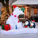 Joiedomi 6 FT Long Christmas Inflatable Decoration Polar Bear & Penguins with Build-in LEDs, Blow Up Inflatable for Christmas Party Indoor, Outdoor, Yard, Garden, Lawn Dcor, Holiday Season Decoration