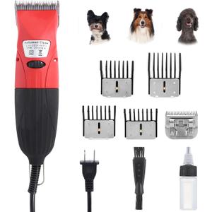 DUCKBOY 35W Pet Hair Clipper & Grooming Kit for Dogs and Cats  Includes 4 Interchangeable Blades & 3m Power Cable  Professional Trimmer for Small to Large Pets