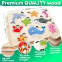QUOKKA Wooden Puzzles for Toddlers Ages 1-3-5  Animal Peg Puzzles for Kids 2-4 Years Old  Set of 3 Wood Learning Travel Toys for Children  Gift Educational Game for Boys and Girls
