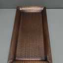 Monarch Abode Decorative Tray  16-Inch Hand Hammered Antique Copper Metal Bathroom Tray Countertop, Vanity Trays Organizer, Perfume Plate for Dresser, Kitchen Countertop Large Fruit Platter (16" x 8" x 2")