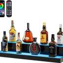VEVOR LED Lighted Liquor Bottle Display, 2 Tiers 30 Inches, Supports USB, Illuminated Home Bar Shelf with RF Remote & App Control 7 Static Colors 1-4 H Timing, Acrylic Lighted Shelf for 16 Bottles
