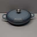 Flavehc Braiser Enameled Cast Iron Braiser 2.25 qt Braiser Pan with Lid Pink Shallow Cast Iron Casserole Braiser Pan with Handels