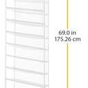 Whitmor 36 Pair Over The Door Shoe Organizer, 12 Tier Hanging Shoe Organizer, Heavy Duty Metal & Mesh Shoe Holder, Hanging Shoe Rack for Closet Organizer & Storage, 69"L x 21.7"W x 7.5"H, White