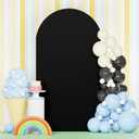 OMKSIH Wedding Arch Cover Black 6.6FT x 6.6FT Square Arch Stand Cover Spandex Fitted Balloon Arch Cover Stretchy Arch Cover Backdrop Fabric Metal Arch Frame Cover for Halloween Prom Party Decorations