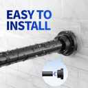 Shower Curtain Rod, 1" Diameter Heavy Duty Tension Shower Rod, Non Slip Adjustable 28-102 inch No Drilling Shower Curtain Rods Spring Tension For Bathroom, Shower Stall, No Rust, Black