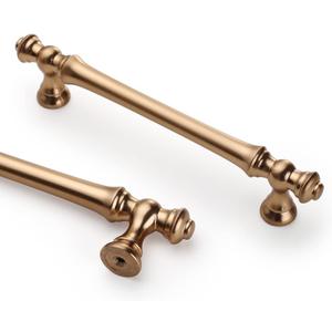 Asidrama 20 Pack 5 Inch(128mm) Champagne Bronze Kitchen Cabinet Handles,Brushed Brass Cabinet Pulls Kitchen Cabinet Hardware for Cupboard Gold Drawer Pulls (5" Hole Center)