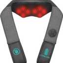 Nekteck Cordless Neck and Back Massager for Pain Relief Deep Tissue, Shiatsu Neck Massager with Heat, Portable Massage Pillow Tool for Shoulder Leg Muscle, Home Office Car Use, Gifts for Men Women Dad