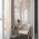 FLFK Door Mural Sticker - Flowers,Peel and Stick,Combined Size 30.3"x78.7",Split into 2 Pieces