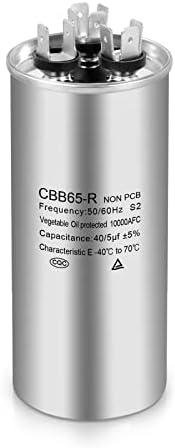 Boffdock 40+5 MFD Capacitor ±5% 40/5 uF 370/440 VAC CBB65 Round Dual Run Capacitor for Air Conditioner, Heat Pump Condenser