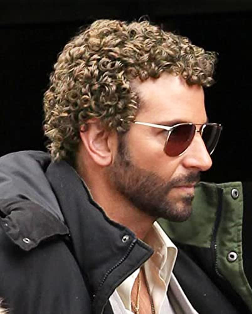 Swiking Mens Short Blonde Afro Curly Wigs Rocker Wig California Halloween Cosplay Costume Daily Male Synthetic Fibre Hair Wig (Blonde)