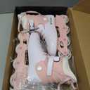 Inline Skates for Women Girls - Adult Inline Skates for Outdoor and Indoor, with Durable Outer Shell and Ankle Support, ABEC-7 Bearings, Solid and Comfortable, Pink / White, US Women 7