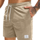 JMIERR Men's Corduroy Shorts Casual Elastic Waist Drawstring Lightweight Summer Beach Shorts Size 36