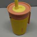 Owala Kids Insulation Stainless Steel Tumbler with Spill Resistant Flexible Straw, Easy to Clean, Kids Water Bottle, Great for Travel, Dishwasher Safe, 12 Oz, Peach and Yellow (Picnic)