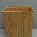 BSSN Bamboo Waste Basket and Tissue Holder,3 Gal Decorative Bathroom Recycling Trash Can, Farmhouse Rustic Trash Bin Tissue Box Cover Square Cube, for Bathroom, Bedroom, Dinner Table, Office, Kitchen