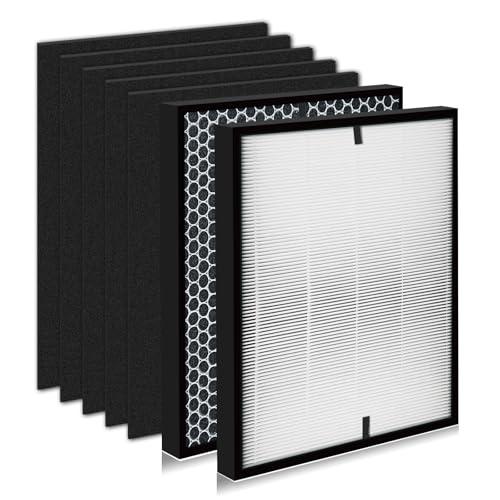 6 Pack 3000 Replacement Filters, Compatible with 3000, 3000M, 3000Pro Air Pur-ifier, 1 Efficiency Air Filters,1 Activated Carbon Filters and 4 Carbon Pre-Filters