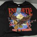 GORGLITTER Women's Graphic Print Cap Sleeve Crop Top Casual Round Neck Short Sleeve T-Shirt (Medium, Black)