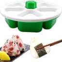 DIY Triangle Sushi Mold, Food Grade BPA free Onigiri Maker Onigiri Rice Mold, Make Up To 6 Sushi Rice Balls at Once Easily and Quickly (Green)