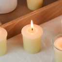 TELOSMA Organic Beeswax Votive Candles - Natural Scent Smokeless for Weddings, Restaurants, Parties, Spa and Decorations -Pack of 12, Cream White