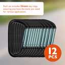 Carabiner - 3" Aluminum Carabiner D Shape Buckle Pack, Keychain Clip, Spring Snap Key Chain Clip Hook Buckle, 12pcs