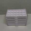 Frebeauty Acrylic Jewelry Organizer Earring Organizer Box with 5 Drawers Earring Holder Organizer with Velvet Trays Clear Jewelry Box for Women Earring Display for Rings Studs(White)