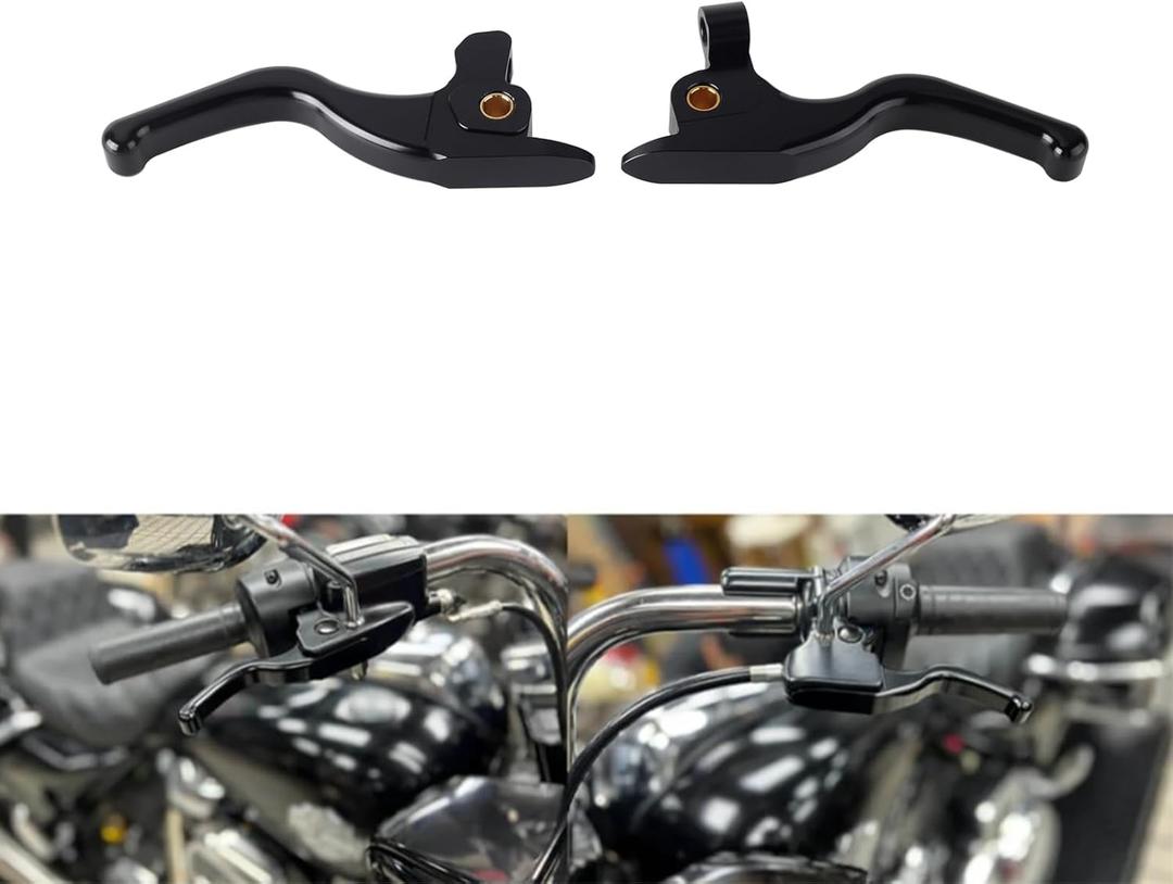 3 Finger 5.9" CNC Shorty Hand Control Lever Kit Brake Clutch Levers Fit for Harley Touring Electra Glide, Road Street Glide, Road King, Tri Glide CVO/SE 2017-2020 (Black)