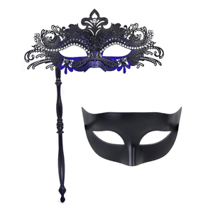 IETANG Couple Mardi Gras Mask Venetian Masquerade Mask Set Party Costume Accessory