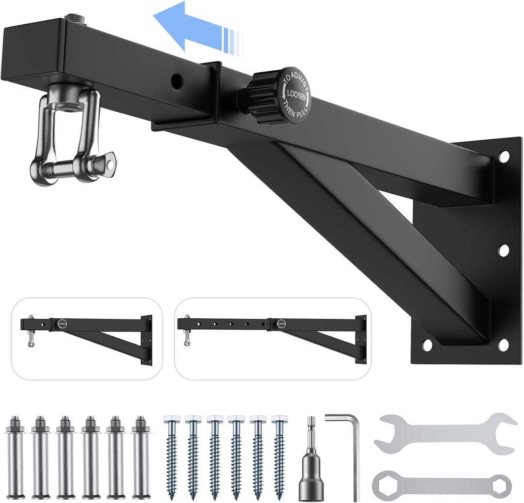 Heavy Bag Hanger - Wall Mount Punching Bag Hanger, Adjustable Heavy-Duty Boxing Bag Wall Bracket, Punching Bag Mount Stand for Home or Gym, for Kickboxing Bag, Muay Thai Bag,Etc (Supports up to 800Ib) (17.5-26 Length Adjustable)