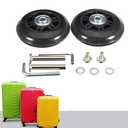 68X24mm Black Luggage Suitcase / Inline Outdoor Skate Replacement Wheels with ABEC 608zz Bearings
