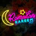 Ramadan Neon Sign, Ramadan Mubarak LED Light with Moon and Stars, Islamic Wall Decor for Home, Eid Decorations, USB Powered Holiday Gift