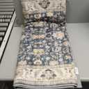 WITSHOCK 3x10 Runner Rugs for Hallway : Machine Washable Non Slip Vintage Carpet - Low Pile Lightweight Print Rug for Kitchen Laundry Room Bedroom Beside Rug - Pet & Kids Friendly (Blue) (Blue/Cream White/Light Ivory)