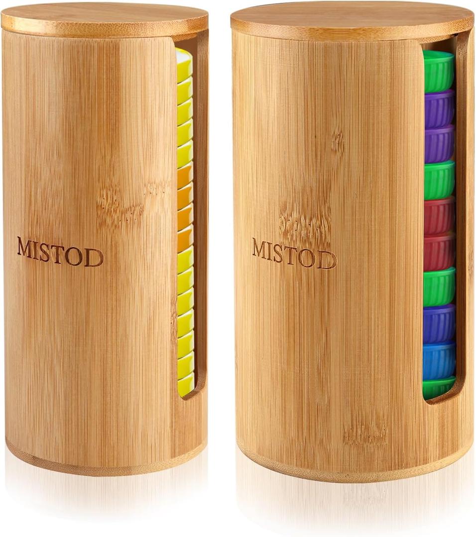 2Pack Mason Jar Lid Organizer, Bamboo Stackable Steady Mason Jar Lid Storage Suitable for Mason/Canning/Bamboo Lids(WIDE/REGULAR), Fit Perfectly