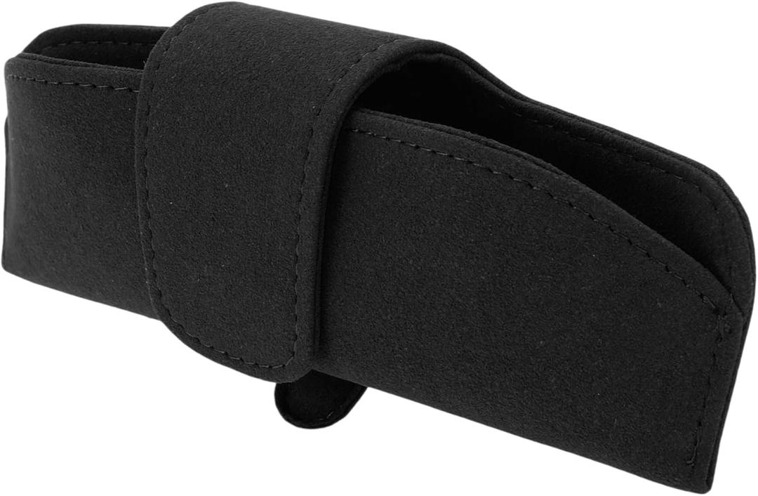 Car Sunglasses Case with Magnetic Universal Sun Visor Sunglasses Holder for Car Suede Black 20.5x7.5cm 1 Pcs