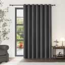 ChrisDowa Room Divider Curtain 90 Inches Long, Wide Blackout Sliding Door Curtain for Bedroom, Room Darkening Privacy Window Curtain for Patio Door (1 Panel Set, Dark Grey, 100 x 90 Inch)