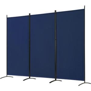 Spurgehom 3 Panel Room Divider Folding Partition Privacy Screens, Freestanding Fabric Room Panel Portable Room Partition Wall Dividers for Home Office Restaurant, 102" W X 71" H (Blue)