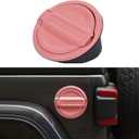 for JL Fuel Filler Door Gas Tank Cap Cover Fit for 2018-2025 Jeep Wrangler JL & Unlimited Sport Rubicon Sahara 2/4 Door, Aluminum Fuel Door Exterior Accessories(Pink)