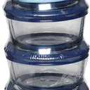 Generic Glass Food Storage Containers with Lids, 1 Cup Round, Set of 4, Clear