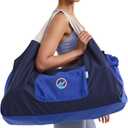 JoYnWell Yoga Bags and Carriers Fits All Your Stuff, Extra Large Yoga Mat Bag Full Zip Yoga Mat Bag with 3 Zipper pockets (Blue-Navy)