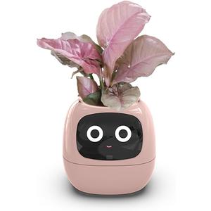 Smart Flowerpots,Smart Pet Planter,Ai Planter,Intelligent Flowerpots,Multiple Expressions,7 Smart Sensors, And Ai Chips Make Raising Plants Easy And Fun For Living Room,Desk,Plant-free (Pink)