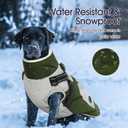 IECOii Dog Coat for Large Dogs Waterproof Dog Winter Jacket with Harness Built in, Orange - XXLarge, Thermal Warm Fleece Lined, Reflective Dogs Jackets for Cold Weather Camping, Hiking, Pitbull