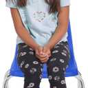 FDP 14" School Stack Chair,Stacking Student Seat with Chromed Steel Legs and Nylon Swivel Glides For In-Home Learning or Classroom - Blue (6-Pack, 10364-BL