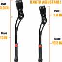 TOPCABIN Adjustable Aluminum Alloy Bicycle Kickstand, Black, 24"-28" Bike