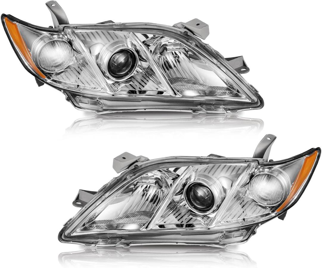 WEELMOTO Anti-Fogging Headlights Assembly for 2007-2009 Toyota Camry, Headlights for 2007 2008 2009 Toyota Camry US Version Replacement Headlamp