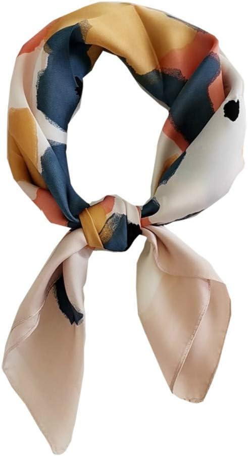 FONYVE Silk Feeling Scarf Medium Square Satin Head Scarf for Women 27.5  27.5 inches (11 Oil Paint Pink)