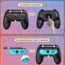 3 x WAXITY [Fit For switch1/2] Hand Grips for Switch 2 (2025)/OLED, Ergonomic Comfort&Wear-Resistant Handle Grips for Joy Cons Controller Accessories Kit Control Handle for Switch 2 (Black)