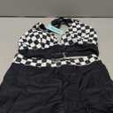 Womens High Waisted Swimsuits with Boy Shorts Brazilian Triangle Top Stripes Halter Bikini Two Piece Bathing Suits M Checkered