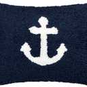 Peryiter Coastal Anchor Throw Cute Anchor Plush Pillows for Bedroom Decor Sofa Living Room Home Cushion Outdoor Party, 12 x 8 Inches (Blue)